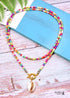 Boho Necklace, Long Blue Hippie Shell